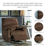 Signature Design by Ashley Nerviano Contemporary Wall Hugger Recliner with Pillow-Top Armrest, Dark Brown