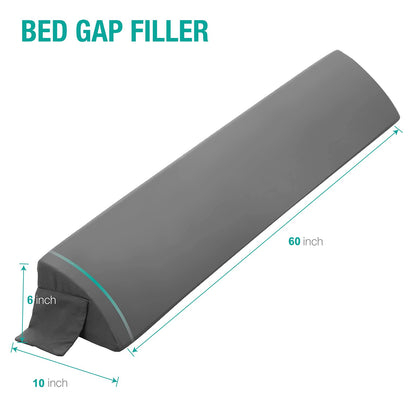 Vekkia Queen Wedge Pillow Headboard/Bed Wedge Pillow for Headboard/Bed Gap Filler/Headboard Pillow,Pillow Wedge for Headboard Gap(0-6"),Stop Loosing Your Pillows,Phone(Gray 60"x10"x6")