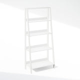 Furinno Ladder Display Shelf, 5-Tier Ladder Shelf, Ladder Bookshelf, Display Storage Shelves, 13 x 23.6 x 53.5, for Living Room, Home Office, White Furinno