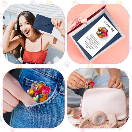 EYxsaxenk Loss Of Pet Sympathy Gift - Colorful Mini Paw Pocket Hug with Memorial Card Envelope Remembrance Bereavement Gift for Loss of Dog Cat Sympathy Favor Kid Adult Pet Lover Stress Relief Toy EYxsaxenk