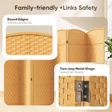 JOSTYLE Room Divider 6ft. Tall Extra Wide Privacy Screen, Folding Privacy Screens with Diamond Double-Weave Room dividers and Freestanding Room Dividers Privacy Screens(Yellow, 8-Panel) JOSTYLE