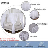 Akiky Princess Canopy Bed Curtains Bed Canopy Curtains with Lights for Queen Size Bed Drapes,8 Panels Canopies with Lights,Room Décor (Full/Queen, White)