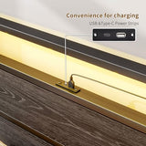 BOFENG Twin Bed Frame with Wood Headboard and USB Charging Station/LED Lights,Metal Single Platform Bed Frame Twin Size No Box Spring Needed,Heavy Duty Metal Slats Support,Noise Free,Black BOFENG