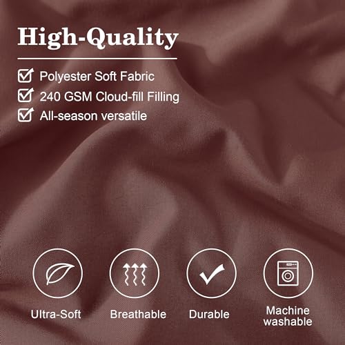 Monbix Queen Comforter Set - 7 Pieces Dark Red Bed in a Bag Queen Bedding Sets with Comforters, All Seasons Comforter Bed Set with Sheets, Pillowcases & Shams Monbix
