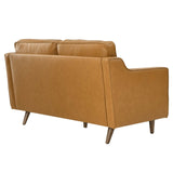 Modway Impart Upholstered Genuine Leather Loveseat in Tan Modway