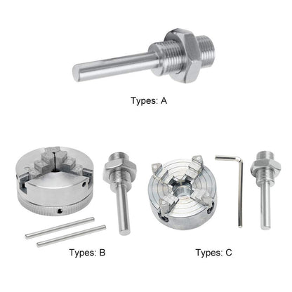 Z011 Mini Lathe Chuck Set - Self Centering Zinc Alloy 3/4 & 4 Jaw Chucks with Connecting Rods, Compatible with Electric Drill (Type B)