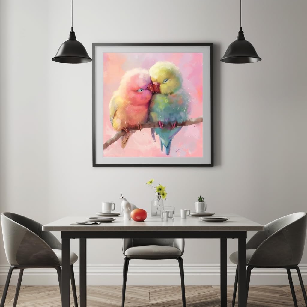Milila 5D Diamond Painting Kits for Adults Full Drill Love Birds Diamond Art Kits Diamond Dots Beginners Craft Kits for Home Wall Decor Gifts 15.7x15.7inch(Love Birds) Milila