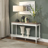Convenience Concepts French Country Console Table with Drawer and Shelf, Driftwood/White Convenience Concepts