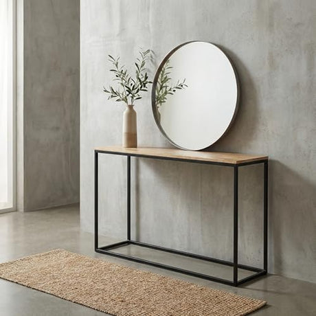 Fab Habitat Evolve Console Table - 47" L Modern Industrial Mango Wood Rectangle Table, Handcrafted for Living Room, Entryway, or Office - Natural Finish Fab Habitat