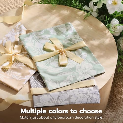 Joiedomi Queen Comforter Set Grey, 3 Pieces Floral Queen Bedding Set with 1 Soft Reversible Botanical Flower Comforter and 2 Pillow Shams, Bed in a Bag for All Seasons Joiedomi