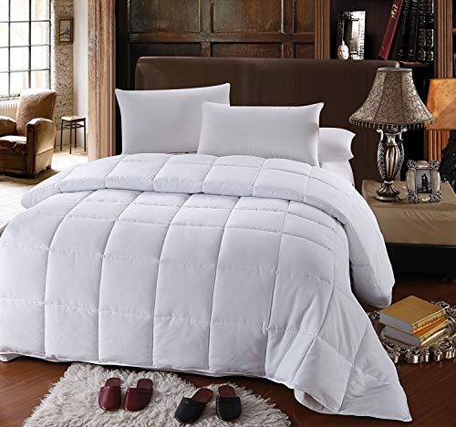 Royal Hotel Bedding White Down Alternative King Comforter with Corner Tabs - Hypoallergenic All-Season Plush Hotel Style Comforter, Duvet Insert King-Size Royal Hotel Bedding