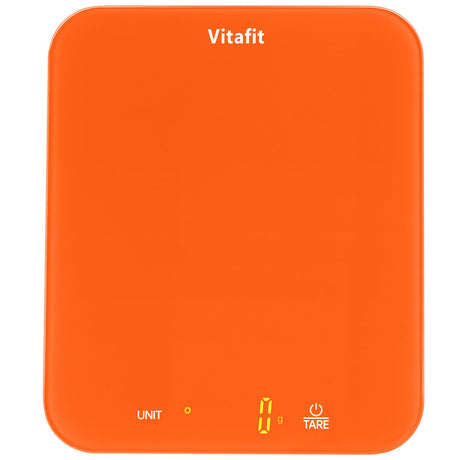 Vitafit 33lb/15kg Digital Food Scale in High Precision 0.1oz/1g, Our Own Kitchen Scale Professional Factory Since 2001, Kitchen Essentials for Cooking & Baking, LED, 3*AAA Battery, Refreshing Orange Vitafit