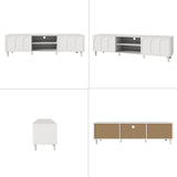 TV Stand for TVs up to 70'', Entertainment Center with Large Storage for Living Room, Media Console with Sliding Doors and Adjustable Shelves, Modern TV Cabinet for Game Consoles and Decor(White) PHOYAL