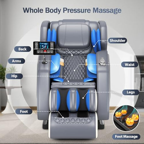 2026 Full Body Massage Chair - Zero Gravity Heated Shiatsu Massage - Lumbar/Calf Heat Relieve Sitting Back Pain, 8 Back Rollers, Extendable Footrest - Relieve Back Pain for Office Workers/Athletes DOVRYTHEN