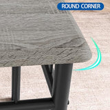 IDEALHOUSE Dining Table Set for 2, Square Dinner Table Sets with 2 Upholstered Chairs, Small Kitchen Table and Chairs for 2, Corner Dining Room Table Set for Apartment, Small Space, Dinner, Retro Gray IDEALHOUSE