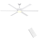 Ohniyou 72 Inch Large Industrial Ceiling Fan with Lights Remote Control, White Big Ceiling Fan with 6 Metal Blades, 6-speed Quiet DC Motor for Outdoor Patios Shop Living Room Garage Ohniyou