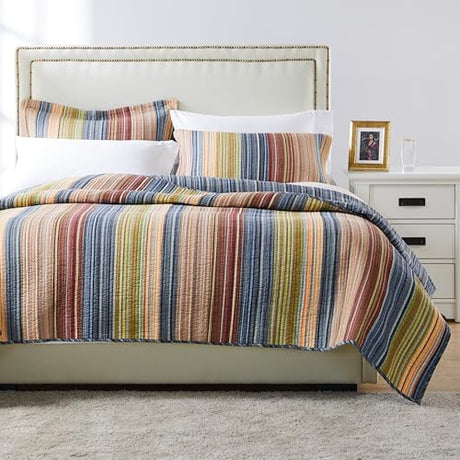 Greenland Home 100% Cotton Fashion Quilt Collection, Prewashed, Reversible Quilt Set, 3-Piece Full/Queen, Katy Greenland Home Fashions