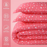 Utopia Bedding Heart Pink Kids Comforter Set with 2 Pillow Shams, 3 Piece Soft Microfiber Twin Bed Comforter with Pillow Shams, Printed Kids Bedding for Boys and Girls, Breathable,Easy Care Utopia Bedding