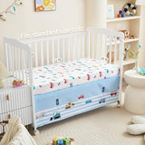 NacoMoco 3-Piece Crib Bedding Set for Boys Girls - Ultra Soft & Skin Friendly Baby Bedding Set Includes Crib Comforter, Sheet & Crib Skirt(Vehicle) NacoMoco
