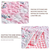 Joyreap 2 Pieces Floral Patchwork Quilt Set Twin, Pink n White Flowers Design, Soft n Cozy Microfiber Quilt, Bedspread Bed Cover for All Season, 1 Quilt and 1 Pillow Sham- 68x86 inches Joyreap