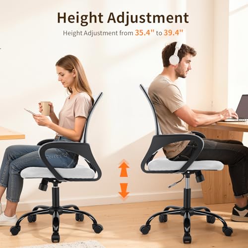 BestOffice Office Chair Ergonomic Desk Chair Mesh Computer Chair Lumbar Support Modern Executive Adjustable Stool Rolling Swivel Chair for Back Pain,White BestOffice