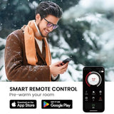 Marsail 50″ Electric Fireplace Heater with App & Remote Control, 5300 BTU Heat Output, Ultra-Slim Wall-Mounted or Recessed Electric Fireplace Inserts with Timer, 20 Flame Colors,SLELF02B-50 Marsail