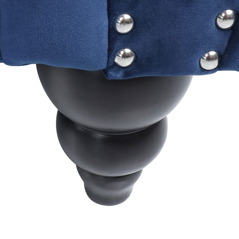 LEVNARY Three-Seat Velvet Sofa, Large Sofa Classic Tufted Chesterfield Settee Modern 3 Seater Couch Furniture Tufted Back for Living Room, Blue LEVNARY