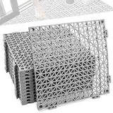 12 Pcs Drainage Mat Modular Interlocking Cushion 11.8" x 11.8" Interlocking Garage Floor Tiles Non-Slip Splicing Interlocking Rubber Floor Tiles for Drain, Deck, Pool, Outdoor/Indoor (Grey) JOHAHTANG