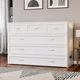 AFI, Northfield Queen Murphy Bed Chest with Mattress, Storage Drawer and Built-in USB Charger, White AFI
