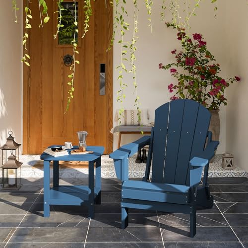 SERWALL Adirondack Table Outdoor Side Table- Blue SERWALL