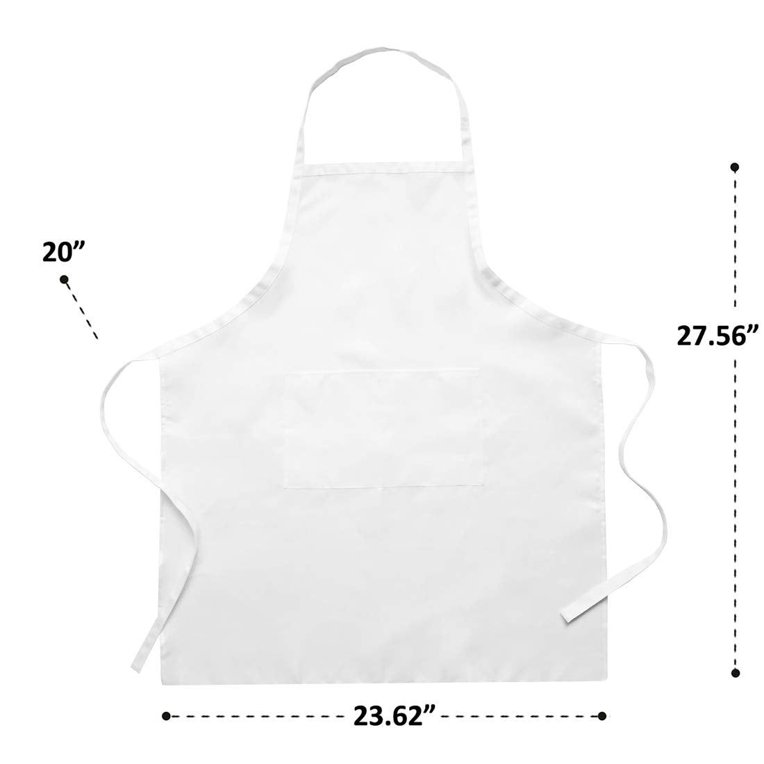 Hi loyaya White Aprons Bulk with Pockets for Women Girls Adults Chef, Set of 10 Kitchen Bib Apron for Cooking Baking Restaurant Painting DIY (10, White) Hi loyaya