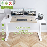 Radlove Dual Motor Height Adjustable Standing Desk, 63 x 30 Height Adjustable Computer Desk Sit Stand Desk Home Office Desks with Splice Board 265 lb Load Capacity White Frame + White Top Radlove