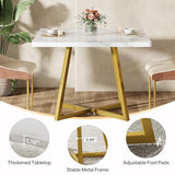 Tribesigns 31.5" Square Conference Table, Small Wooden Meeting Table for 2-4 People, Compact Office Table for Small Spaces, Seminar Room Tribesigns