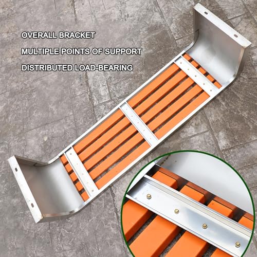 Garden Bench Outdoor Bench Seat - Backless Patio Garden Bench, Stainless Steel and Wood Plastic Material, Rectangular Dining Chair for Yard, Park, Balcony, Outdoor Furniture (One Color 120 * 40 * 45c JHKJDS