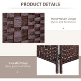 HOMCOM Room Divider, 3 Panel Folding Privacy Screen, 6FT Tall Portable Wicker Weave Partition Wall Divider for Bedroom, Home Office, Brown HOMCOM