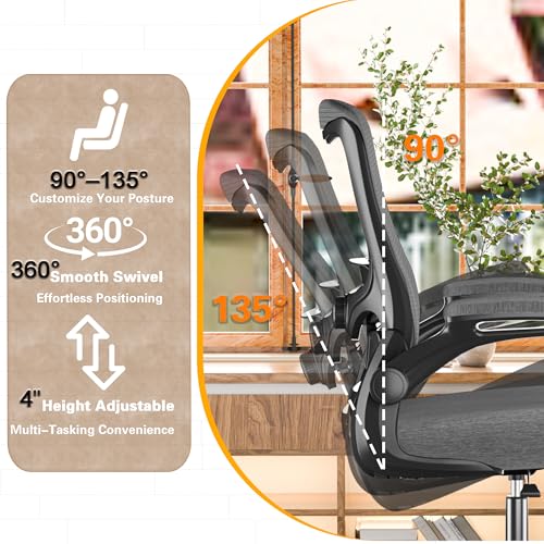 Zeonsit Ergonomic Office Chair - High Back Desk Chair with Adjustable Lumbar Support, Breathable Mesh Back, 330LBS Capacity, Easy Assembly, for Home Office Executive Computer Task Zeonsit