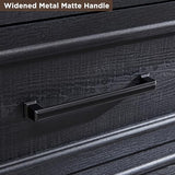 ACCOHOHO Farmhouse 8 Drawers Dresser Chests for Bedroom,52" Wide Wood Rustic Chest of Drawers with Metal Handle,Natural Texture,Drawer Organizer for Bedroom,Living Room,Hallway and Entryway,Black ACCOHOHO