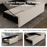 GEGOFORU Full Wingback Modern Platform Bed with Galaxy Projector, 4 Dust-Proof Storage Drawers, LED Bed Frame, USB Ports, No Box Spring Needed & Noise-Reduction Sturdy Wood Slats, Velvet Cream GEGOFORU