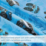 Softan Kids Bed Sheet Set, Boys Twin Size Sheets, Microfiber Kids Fitted Sheet and Pillowcase, Breathable and Silky Soft, 3 Piece Jeep Trucks Printed Twin Bed Sheet Softan