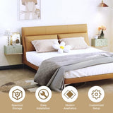 HLR Floating Nightstand, Small Nightstand with Flap Door, Morden Wall Mounted Nightstand for Bedrooms, Green HLR