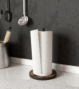 OROPY Paper Towel Holder Countertop with Heavy Duty Wood Base, Farmhouse Paper Towel Roll Stand for Kitchen Counter fits Standard and Jumbo Size Paper Towels (Brown) OROPY