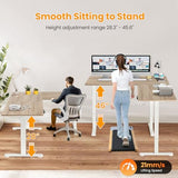 farexon 63x55 Inch L Shaped Standing Desk, Electric Adjustable Height Stand Up Desk, Corner sit Stand Desk with 39x18 in Mouse Pad, Hook, Home Office Writing Gaming Computer Workstation, Oak Grey farexon