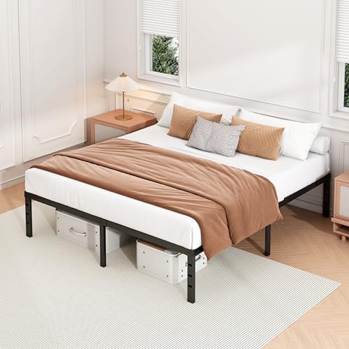 Hafenpo 12 Inch Full Bed Frame - Sturdy Metal Platform Full Size, No Box Spring Needed, Heavy Duty, Easy Assembly, Strong Bearing Capacity, Under Bed Storage, Black Hafenpo