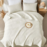 Davulos King/Cal King Quilt Set in Cream, Soft Reversible Microfiber Bedspread for All-Season Use in Bedroom or Dorm, Lightweight Modern Geometric Coverlet (1 Quilt, 2 Pillow Shams) Davulos