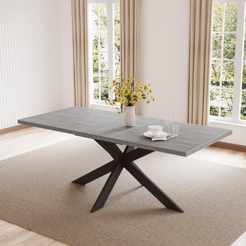 ZckyCine Modern Dining Table Table Set for 6-8 Person for Dining Room, Kitchen Table Set with Steel Legs ZckyCine