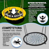 Sportspower 'Swing and Play' Galvanized Metal Swing Set(6 Year Warranty): 2 Swings+Standing, 2 Kid Roman Glider+Saucer, 5' Wavy Slide, EXCEEDS ASTM Safety Standards*4pc Anchor Kit* Sportspower