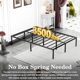 LEVELEVE Queen Bed Frame Heavy Duty 14 Inch, Sturdy Metal Platform with Strong Bearing & Under Bed Storage, No Box Spring Needed, Easy Assembly, No Shake LEVELEVE