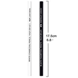 qianshan 2 Pcs Black White Color Charcoal Pencils, Professional Hight Quality Sketch Highlight Charcoal Wooden Pencils for Artist Drawing, Sketching, Blending, 2 Colors of 1 Black, 1White qianshan