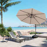 Grand patio 11FT Cantilever Umbrella with Base Outdoor Large Round Aluminum Offset Umbrella for Patio Garden Backyard (Champagne, 11 FT) Grand patio
