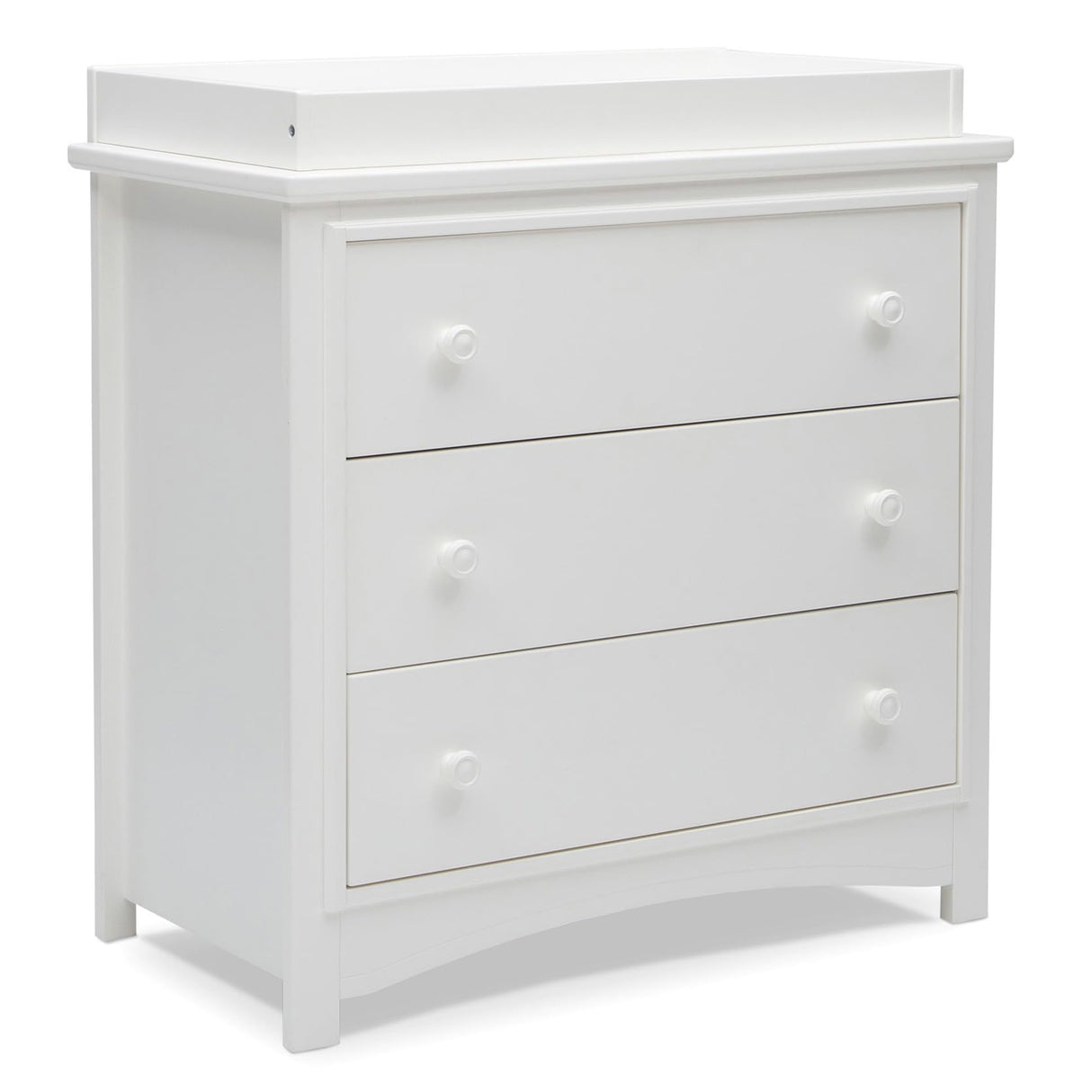 Delta Children Perry 3 Drawer Dresser with Changing Top and Interlocking Drawers, Bianca White Delta Children